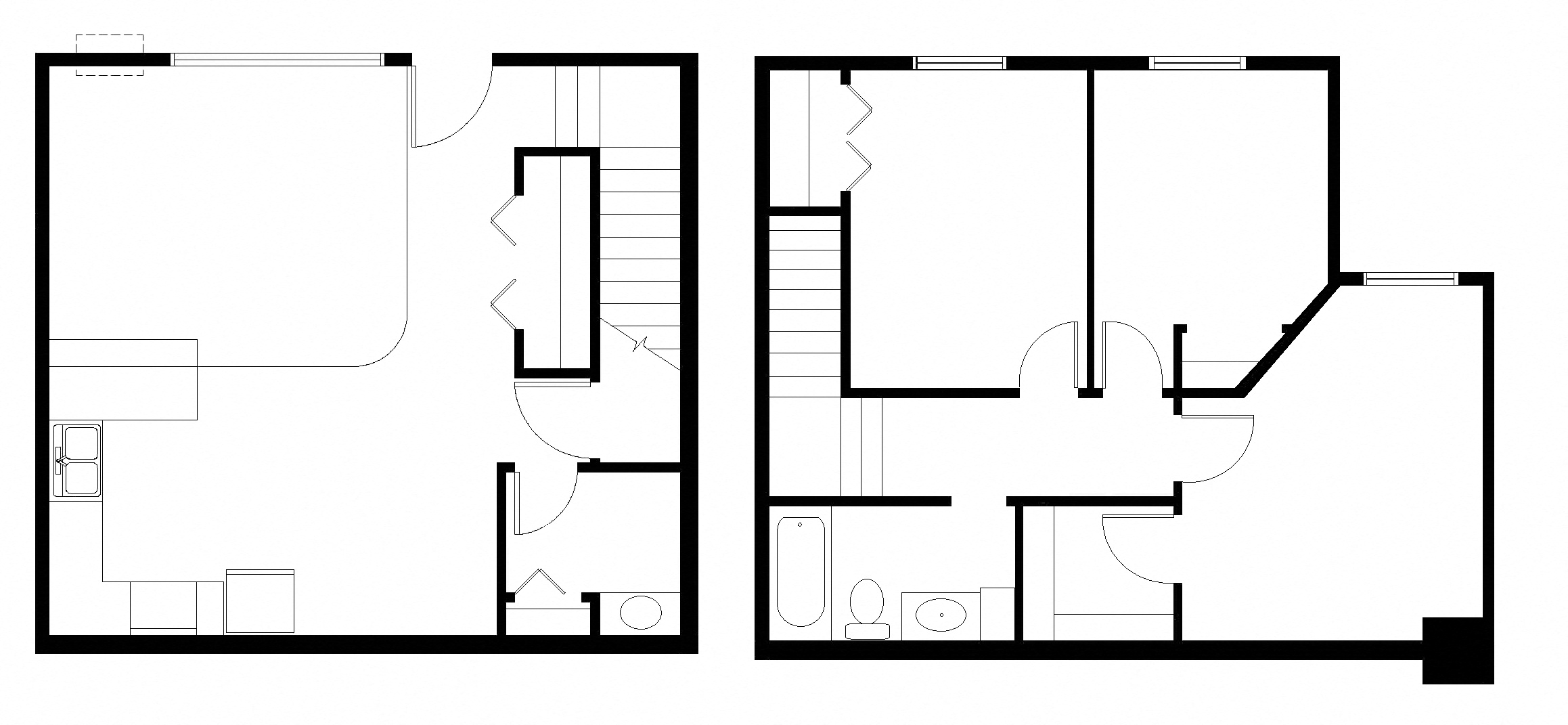 Floor plan for 3 beds, 2 baths, 1155 sqft